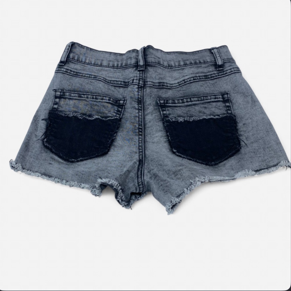 Vanilla Star Junior's Two Tone Mid-Rise Shorts Black and Grey Size 5 - Picture 2 of 6